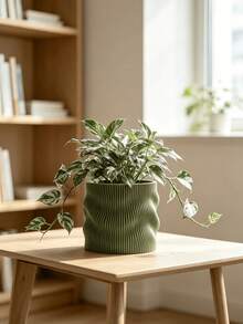 1pc Asymmetrical Wavy Flower Pot, Indoor Plant Pot, Home Desktop Decor, Fern & Pothos Planter Container, Holiday Gift - Irregular - View 5