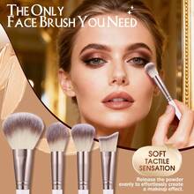 18pcs+1pc Gift Makeup Brush Set, Soft And Dense Makeup Brushes, Suitable For Foundation, Powder, Blush, Eyeshadow, Concealer, Contour, Highlighter, Full Face And Eye Makeup, Suitable For Makeup Beginners, Suitable For Daily And Party Makeup - Purple - View 3
