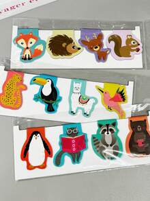 4pcs Animal Magnetic Bookmarks, Fox Squirrel Owl Woodpecker Paper Magnetic Stationery, Suitable For Book Lovers, Students, Reading, Classroom Reward - Bookmark - View 10