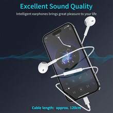 Headphone In-Ear Berkabel dengan Konektor USB-C, Remote Terintegrasi untuk Mengontrol Musik, Panggilan, dan Volume, Kompatibel dengan iPhone 18 Duo, 18, 17, 16 Pro Max, 16e, 16 Plus, 16 Pro, 15 Pro Max, 15 Plus, 15 Pro, dan juga Kompatibel dengan Galaxy dan Pixel - View 9