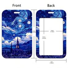 1 Piece Van Gogh Starry Night Print Lanyard With Card Holder, Aesthetic Art ID Badge Holder For Student Office Work, Unique Gift - Multicolor - View 11