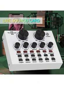 Card âm thanh V8 thời gian thực với nhiều hiệu ứng âm thanh, chức năng trộn âm và đổi giọng thời gian thực, pin lithium sạc lại 500mAh tích hợp, phù hợp cho ghi âm máy tính, karaoke tại nhà, trò chuyện bằng giọng nói và các tình huống khác - Nhiều màu - Xem 8