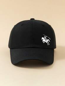 1pc Minimalist Fashion Casual Baseball Cap With "Knight With Sword Riding Horse" Graphic, American Retro Style, Versatile Design, Highly Attractive All-Season Decorative Cap, Essential Fashion Item For Men And Women, Suitable For Commuting, Work, School, Outdoor Activities And Themed Parties - Baseball Cap - View 5