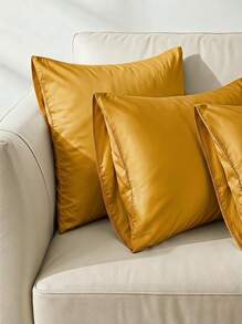 Veyra Day 2Pcs Polyester Embroidered Envelope‑Closure Pillowcases Smooth Breathable Polyester Bedding Pillow Protector Case With Envelope Closure (No Insert) - Buff Yellow - View 8