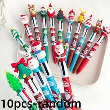 4/6/10pcs Cute Christmas Reindeer Glitter Pens, 4 Colors Student Prize ...