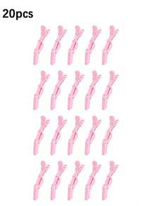 20/10/5/1pc Multi-Color Crocodile Hair Clips, Non-Slip Design, Easy Styling, Suitable For Salon Hair Dyeing, Perming And Sectioning, High-Quality Plastic Crocodile Clips, Suitable For Hairstylists And Home Users, Back To School Season - Pink - View 10