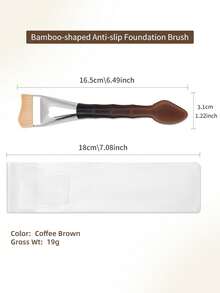 INYUSUN 1pc Bamboo Handle Face Foundation Makeup Brush, Dual-Ended Mask Spoon Concealer Makeup Tool, Portable Flat Head Seamless Base Brush - Multicolor - View 10