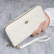Women's Long Wallet With Diamond Quilted Embroidery, 2026 New Style, Large Capacity, Vintage Fashion, Premium Texture, Zipper Wristlet - Multicolor - View 4