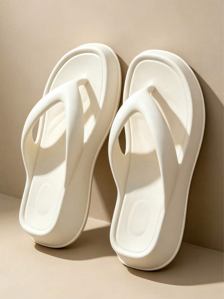 Summer Vacation Daily Outing Shopping Essential Fashion Versatile Item Thick Sole Comfortable Long Wear Without Fatigue Easy To Clean Suitable For Indoor And Outdoor Use - White - View 1