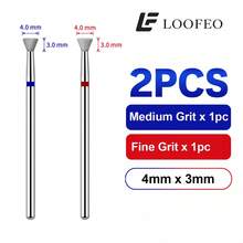 2Pcs Inverted Trapezoid Diamond Nail Drill Bits With Red & Blue Grit Rings For Excess Gel Removal, Nail Surface Prep, Shaping And Edge Refinement - Multicolor - View 12