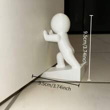 Cartoon Figure Door Stopper, Sturdy Weighted Design To Prevent Tipping, Holds Door Open To Prevent Slamming And Wall Damage. Unique Human-Shaped Sculpture With Outstanding Aesthetics, Suitable For Entryway, Bedroom, Study, Blocks Door Gap And Prevents Sliding, Decorative And Functional 2-In-1, Novel And Practical Small Gift. - Multicolor - View 3