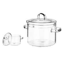 1-Liter Transparent Borosilicate Glass Pot With Lid And Side Handles, Heat-Resistant Kitchen Container For Food Preparation, Dimensions 19 X 13.5 X 13.8 Cm - View 9