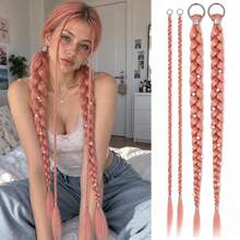 2 Packs 24 Inch Y2K Style Synthetic Long Braids With Silver Star Decoration, Soft Colorful Festival Cosplay Party Hair Extensions For Women And Girls, Halloween - Multicolor - View 24