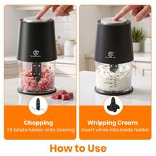SUPERLEX Mini Electric Food Chopper, 2-Speed Settings, One-Button Operation, Easy To Use, Can Quickly Chop Ingredients, Comes With A 500Ml Jar, Small Kitchen Food Processor, Electric Garlic Crusher, With Turbo Function And Non-Slip Base - Black - View 10