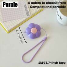 1pc Round Floral Soft Tape Measure, Automatic Retractable, With A Lanyard And Button, Double-Sided Markings, Portable Emergency Solution, Suitable For Sewing And Body Measurements: Waist, Chest, Fabric, DIY Crafts, Travel, Back-To-School Season. - Multiple Styles - View 18