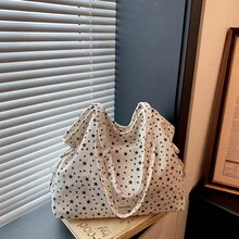 Men's Star Print Drawstring Tote Bag, Large Capacity Corduroy Shoulder Bag, Minimalist Retro Casual Commuter Handbag, Versatile Everyday Large Bag - Multicolor - View 9