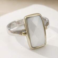 Minimalist Creative Geometric Pattern Women's Ring. Vintage Holiday Accessory - Silver - View 2