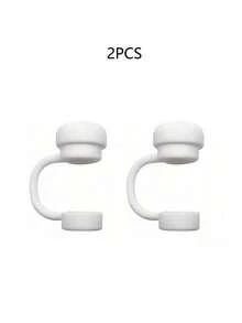 1/2/6pcs Reusable Silicone Straw Caps, Anti-Spill Anti-Splash Anti-Dust Straw Covers For Cups, Back To School Season - Multicolor - View 16
