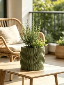 1pc Asymmetrical Wavy Flower Pot, Indoor Plant Pot, Home Desktop Decor, Fern & Pothos Planter Container, Holiday Gift - Irregular - View 7