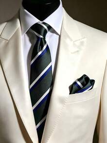 Green Base With Blue and White Stripes