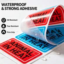 Animal In Heat Labels, Animal In Heat Stickers, Vet Warning Labels, Livestock Breeding Stickers, Farm Animal Alert Sticker, Pet Kennel Warning Sticker, Estrus Animal Marker Stickers - A - View 5