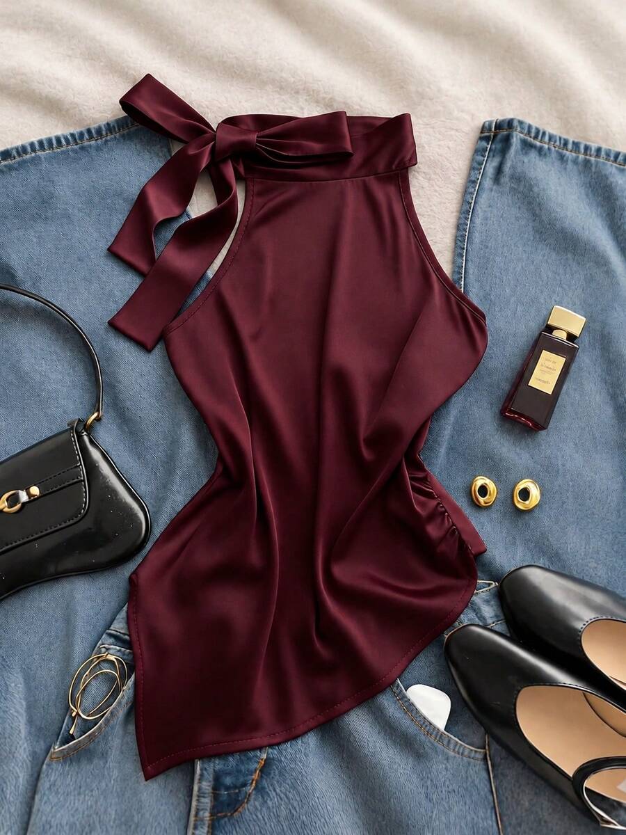 Women Tops - Burgundy - View 1