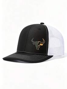 1PC Bull Head Graphic Print Baseball Cap, Unisex Fashion Versatile Trucker Hat, Baseball Cap Suitable For Daily Wear - Multicolor - View 14