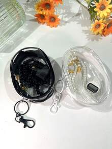 Portable Keychain Storage Bag, (99pcs Faux Pearl Beads + Silicone Finger Counter) Multi-Purpose Handheld Counter, Middle East Prayer Counting, Ramadan Gift, Compact And Convenient For Carrying - Multicolor - View 14