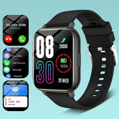 Jam Tangan Pintar - Layar Definisi Tinggi, Panggilan Nirkabel, Wallpaper yang Dapat Disesuaikan, Kebugaran, Pengingat, Kontrol Musik