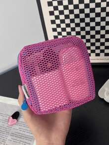 1pc Mini Macaron-Colored,Fresh-Style,High-Quality,Multi-Functional Mesh Storage Bag Features A Cute Wallet-Style Design,A Portable Cosmetic Bag,A Zippered Tissue Holder,And A Tampon Organizer For Girls.Suitable For Home,Travel,Vacation,And School Use - Multicolor - View 6