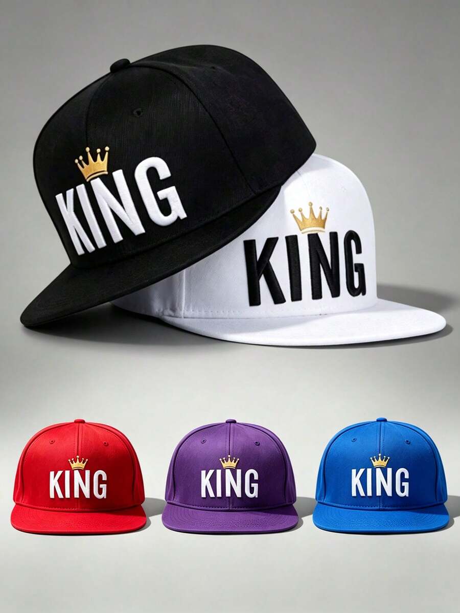 1pc Gothic Men Hats 'KING' Embroidered Hats For Men Adjustable Hip-Hop Cap Perfect For Outdoor Excursions, Hiking, And Everyday Wear-A Perfect Gift.