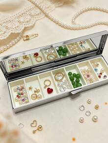 "Poisons And Antidotes" Printed Vintage European Style Pill Box, Portable Pill Dispenser, Precise 1-2 Pill Dispenser, Convenient Medicine Storage Box, Easy-To-Use Design, Plastic Material, Portable Travel Pill Box, Dispensing Box, Large Capacity Medicine Box, Back To School Gift, Mother's Day Gift, Halloween Gift - Multicolor - View 2
