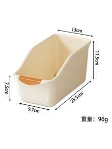 Plastic Slanted Storage Organizer Bin With Handle, Multipurpose Container For Kitchen Pantry Cabinet, Store Spices, Snack Packs & Home Small Supplies, Space Saving Spring Cleaning Basket For Countertop, Sink, Shelf, Closet, Bathroom, Office - Multicolor - View 11