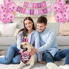 40pcs Dog Birthday Party Accessories, Including Birthday Hats, Headbands, Scarves, Cute Dog Bowties, Flags, Suitable For Small To Medium Sized Pets, Dog Birthday Party Decorations - Multicolor - View 11