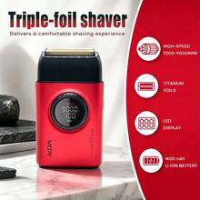 VGR Professional Triple Foil Shaver Adjustable Trimmer Digital Display Electric Shaver Versatility High-Efficiency Electric Razor Men's Shaving Machine V-378 - Multicolor - View 4