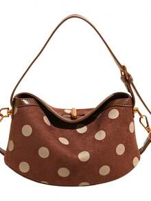 Autumn New Large Polka Dot Hobo Small Bag For Women, Slouchy Underarm Shoulder Bag, Fashionable Cute Crossbody Bag - Multicolor - View 11