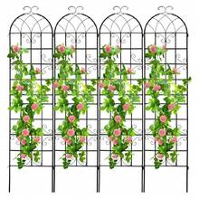 3/4 Pack 86.2x19.7in Metal Garden Trellis for Climbing Plants,Black Metal Garden Trellis for Vines Plant Rose Vegetable Support,Large Decorative Outdoor Trellis - 4 piezas - Ver 8
