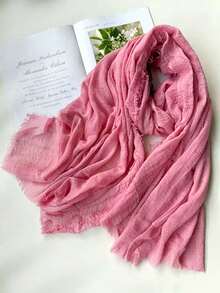1 buah Syal Wanita Elegan Polos Warna Kasual Ringan, Serbaguna untuk Pemakaian Sehari-hari, Pantai, Tabir Surya, Musim Semi/Musim Gugur untuk Pakaian, Estetis - A - View 75