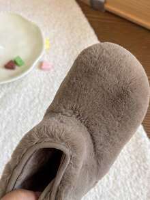 冬季幼兒毛絨靴，一體式加厚保暖短靴 - 灰色 - 查看 6