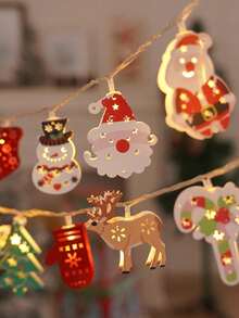 Christmas String Lights LED Gift Decorative Lights Santa Claus Snowman Tree And Christmas Stocking Decorations Suitable For Christmas Tree Decoration, Bedroom, Party, Desktop And Holiday Home Decor - Multicolor - View 7