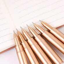 1/2/3pcs Realistic Bullet-Shaped Ballpoint Pen, Creative Bullet Head Model Fun Pen 0.7mm, Personalized Gift Stationery For Boys, Realistic Bullet Head Design, Atomic Bomb Appearance, Metal Bronze Texture, Hardcore Eye-Catching Style, Military Enthusiasts Love, Novel And Fun, Pull-Off Cap Design, Remove Bullet Head Cap To Write, Cap Protects Pen Tip, Convenient For Storage And Carrying - A - View 4