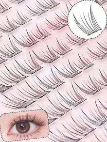 Glue-Free Segmented False Eyelashes, No Glue Needed, Easy To Apply, Lightweight, Soft And Comfortable, Natural Look, Beginner-Friendly - C - View 2