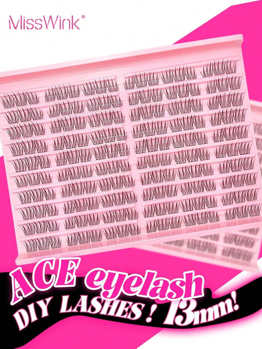 Miss Wink 180 Clusters Dense Curly Segmented Self-Adhesive False Eyelashes, Single Cluster DIY Fluffy Natural Soft 0.07mm 13mm Handmade Eyelash Extensions, Suitable For Cartoon Eyelashes And Daily Makeup - View 1