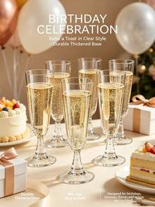 5/10/23pcs Premium Reusable Champagne Glasses, Suitable For Valentine's Day, Wedding, Birthday Party, Holiday Celebration, Tea Break, New Year, Christmas Appetizer Making - Random Styles - View 2