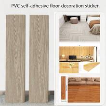 20pcs Faux Wood Grain Pattern Self-Adhesive Flooring PVC Tiles, Thick Wear-Resistant Waterproof Floor Stickers For Cement Floor, Rental Home Indoor Use - Floor Decals - View 1