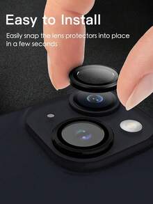 3pcs High Definition Camera Lens Protector Film Compatible With Iphone 18 Pro Max, Anti-Protrusion Design, Suitable For Smartphones, Birthday Gift, For Family And Friends, Alloy Metal With Tempered Glass Full Coverage, Lens Protector, Phone Accessories, Waterproof, Shockproof, Anti-Drop, Anti-Scratch, Anti-Fingerprint - Black - View 2