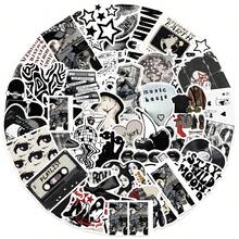 somoving 50pcs Art Black & White Collage Stickers, With Bold Patterns, Vintage Elements And Expressive Layouts, Creative Visual Aesthetic Vinyl Decorative Stickers - Suitable For Decorating Laptops, Phones, Guitars, Water Bottles, Cars - Multicolor - View 3