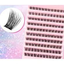 120pcs D Curl Self-Adhesive Cluster Lashes 8-16mm DIY Eyelash Extension Cluster Lashes Natural Soft Cat Eye Glue-Free Cluster False Eyelashes Angel Lashes For Daily Life, Wedding, Dating, Party - D - View 9