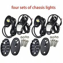 Universal Car Chassis Lights, White LED Rock Lights, Underbody Atmosphere Lights, 9LED Light Group Chassis Lighting, Suitable For Cars, Trucks, ATV, UTV, SUV, Boats, Includes Installation Accessories, Wire Length 1.23m - 4 Pieces - View 3