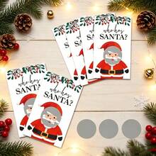 24pcs Christmas Scratch-Off Cards Set - "Who Has Santa?" Party Game Cards, Holiday Raffle Tickets, Suitable For Halloween, Christmas, New Year Celebrations And Other Holidays - Multicolor - View 6